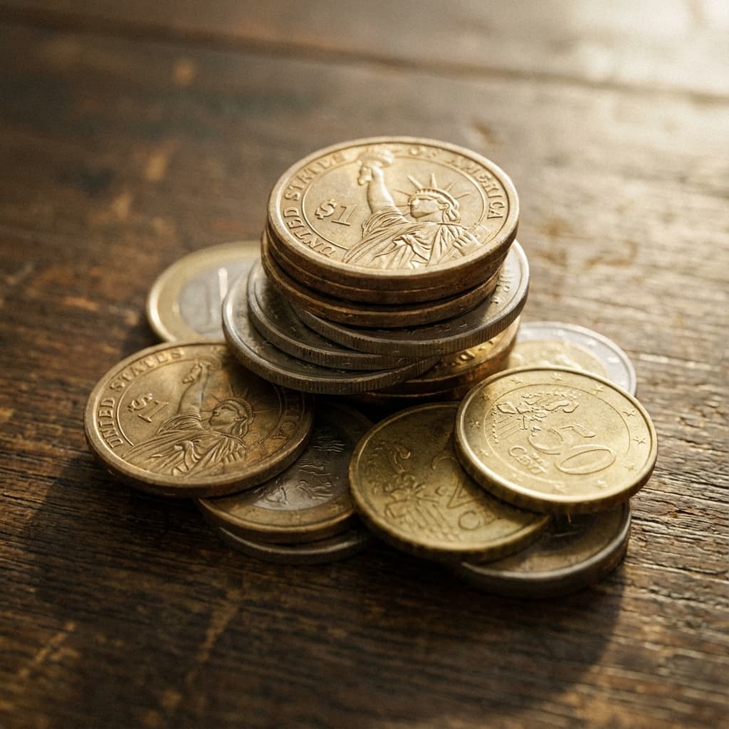 Documents and bullion arranged for review